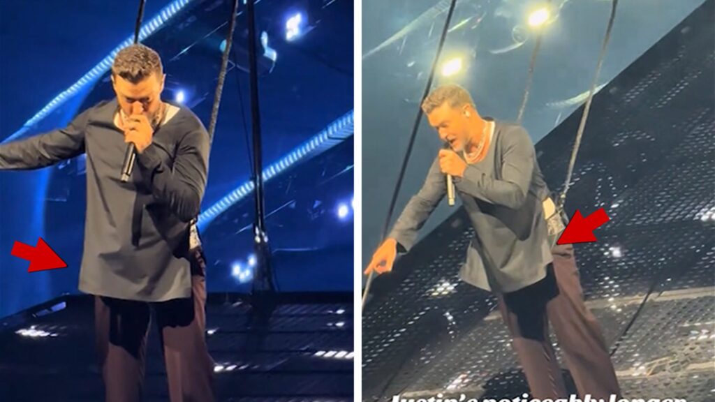 Justin Timberlake Covers Up With Longer Shirt On Stage After Bulge Goes Viral